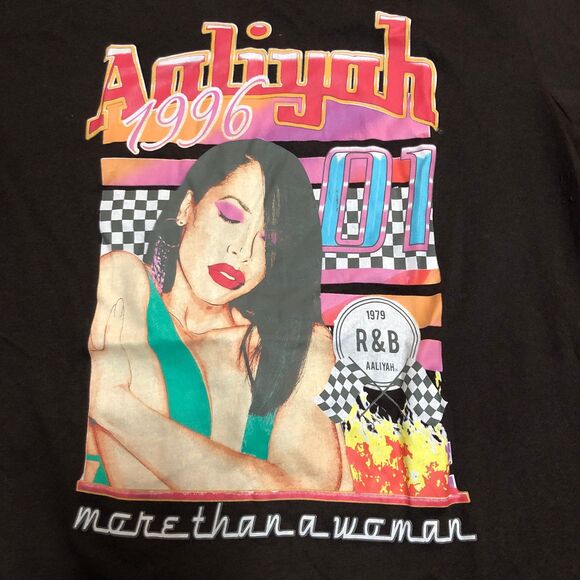 Retro repro of 96 Aaliyah Graphic Tee, 1979 R & B More Than A Woman SZ L - Picture 2 of 8